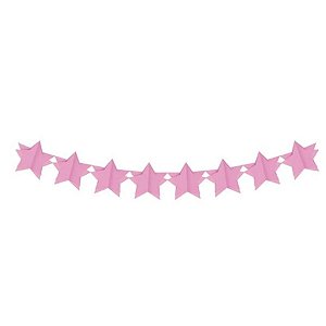 Faixa Decorativa - Estrela 3D - Rosa Claro - 3,60 m - 1 unidade - Cromus - Rizzo