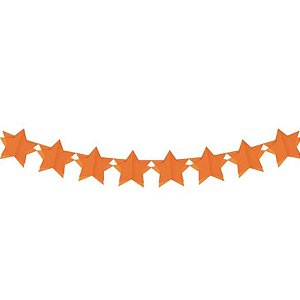 Faixa Decorativa - Estrela 3D - Laranja - 3,60 m - 1 unidade - Cromus - Rizzo