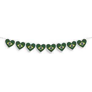 Faixa Decorativa - Coração Copa  - Brasil Copa 2022 - 1 unidade - Cromus