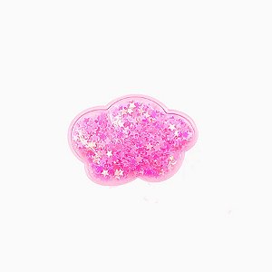 Aplique Nuvem Rosa com Glitter - 2 unidades - Rizzo