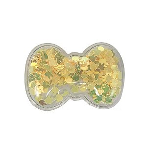 Aplique Laço Amarelo com Glitter - 2 unidades - Rizzo