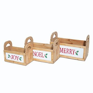 Jogo C/ 3 Cachepot com Alça Arredondada   Merry - Cromus Natal - 1 unidade - Rizzo