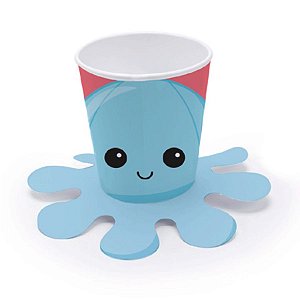 Copo Papel Festa Fidget Toys Polvo Azul 240ml - 8 Unidades - Cromus - Rizzo