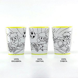 Copo para Colorir Color Cup Futebol - Amarelo 10cm - 01 unidade - Rizzo Embalagens