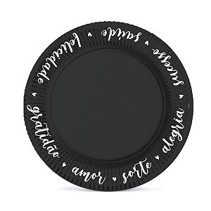 Prato Laminado para Bolo Doces, ou Salgadinhos - N6 ø31,5cm - Preta - 1 unidade - Cromus - Rizzo
