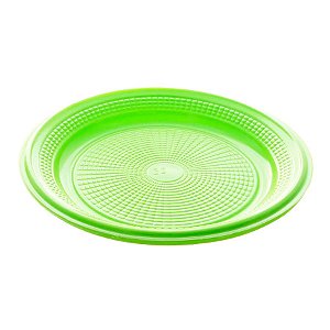 Prato Biodegradável 15cm Crystal Neon Verde - 10 Unidades - Trik Trik