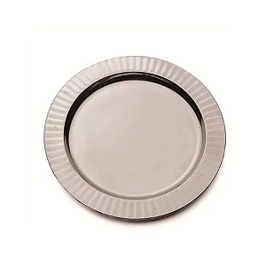 Prato de Mesa Descartável de Luxo Prata 18cm - 6 Unidades - Cromus - Rizzo