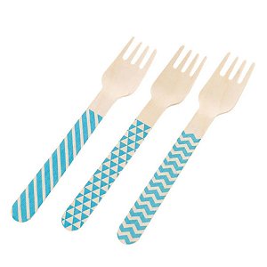 Talher Madeira Garfo Azul - TMG03 - 10 unidades - Rizzo