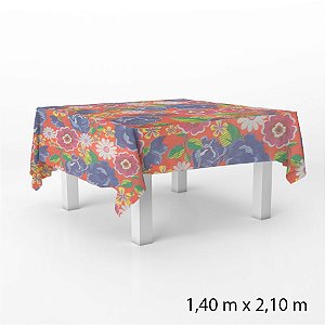 Toalha de Mesa em TNT - 140 x 210 cm - Florida Vermelha Tipo Chita - 1 unidade - Best Fest -