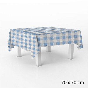Toalha de Mesa em TNT - 70 x 70 cm - Xadrez Azul - 5 unidades - Best Fest -