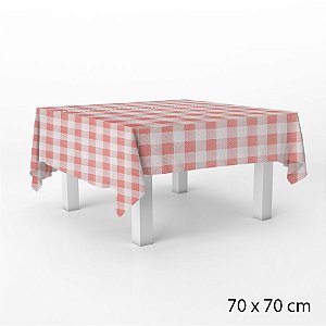 Toalha de Mesa em TNT - 70 x 70 cm - Xadrez Vermelho - 5 unidades - Best Fest -