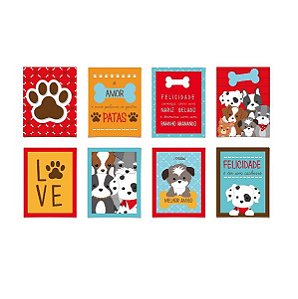 Kit Cartaz Decorativo Festa Cachorrinhos - 8 unidades - Cromus - Rizzo Festas
