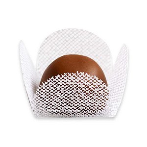 Forminha para Doces Finos - Caixeta -Tela Fina Branca  - 50 unidades - Maxiformas - Rizzo