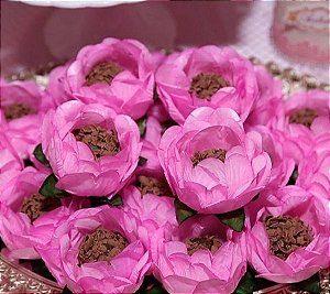 Forminha para Doces Finos - Bela Rosa Claro 40 unidades - Decora Doces - Rizzo Festas