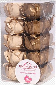Forminha para Doces Finos - Bela Duo Vanila e Ouro - 20 unidades - Decora Doces - Rizzo Festas