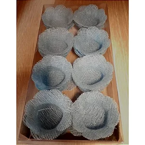 Forminha para Doces Finos - Sweet Azul Claro Tela C/ Fio Prata - 40 unidades - MaxiFormas