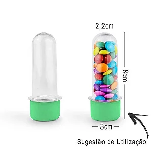 Mini Tubete Lembrancinha 8cm 10 unidades - Verde Bebê -  Embalagens e Festas