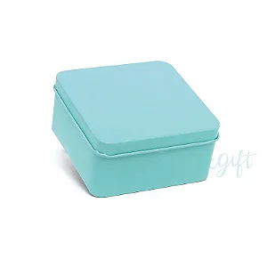 Lata Quadrada para Lembrancinha Tiffany M - 9,5 x 4,5cm - 6un - Artegift - Rizzo