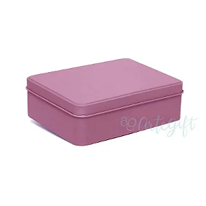 Lata Retangular para Lembrancinha Lilás - 12 x 9 x 4cm - 6un - Artegift - Rizzo