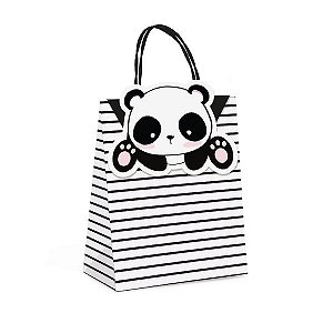Sacola de Papel 21x14,5cm - Lembrancinha Festa Panda - 10 unidades - Cromus - Rizzo