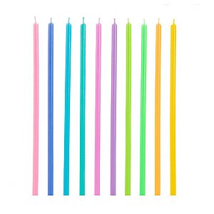 Vela Palito Gigante Colorida Arco-íris 15 cm - 1 unidade Pct. c/ 10 unidades - Rizzo
