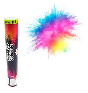 Lança Confetes Pó Colorido Rosa - 1 unidade - Rizzo