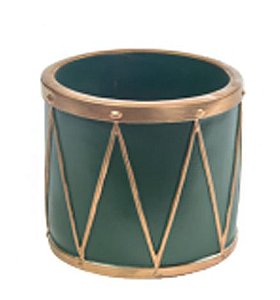 Decoração de Tambor Verde - 12 Centímetros - Cromus Natal - 1 unidade - Rizzo