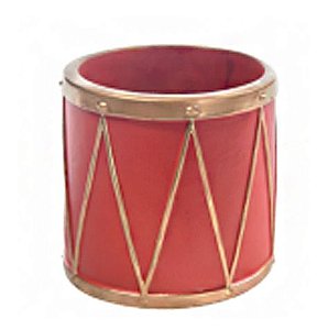Decoração de Tambor Vermelho - 12 Centímetros - Cromus Natal - 1 unidade - Rizzo