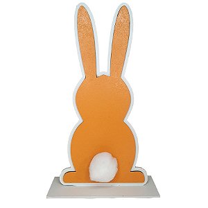 Enfeite MDF Coelho de Costas - Laranja - 1 unidade - Rizzo
