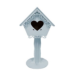 R25 - Decoração de MDF  - Casa Pássaro - Azul - 01 Unidade - Mara Móveis -