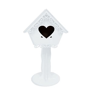 R25 - Decoração de MDF  - Casa Pássaro - Branca - 01 Unidade - Mara Móveis -