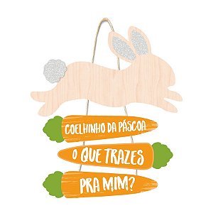 Placa Decorada de Páscoa Com Cenouras - 1 unidade - Grintoy - Rizzo