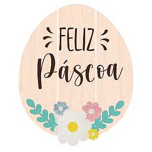Placa Decorada Ovo Feliz Páscoa - 1 unidade - Grintoy - Rizzo
