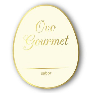 Adesivo "Ovo Gourmet nude" - Ref.2144 - Hot Stamping - Dourado - 30 unidades - Stickr - Rizzo