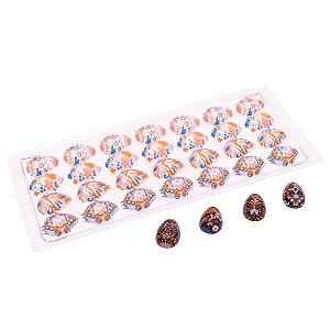 Blister Decorado com Transfer para Chocolate - Ovinhos - Páscoa - BLP0159 - 1 unidade - Stalden - Rizzo