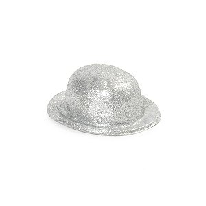 Mini Chapéu Prata c/ Gliter - 1 unidade - Cromus - Rizzo