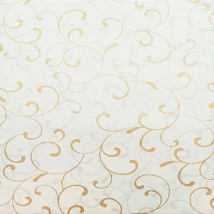 Papel de Seda - 49x69cm - Linhas Arabescas Marfim e Ouro - 10 unidades - Cromus - Rizzo