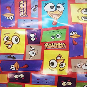 Folha para Ovos de Páscoa Metalizado Galinha Pintadinha 69x89cm - 5 unidades - Cromus - Rizzo