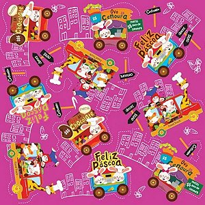 Folha para Ovos de Páscoa Metalizado Food Truck Pink 69x89cm - 5 unidades - Cromus - Rizzo