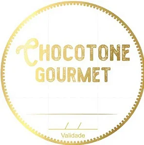 Adesivo "Chocotone Gourmet" - Ref.2048 - Hot Stamping - 50 unidades - Stickr - Rizzo