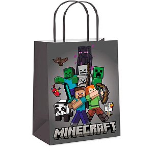 Sacola de Papel 15x21,5cm - Minecraft - 10 unidades - Cromus - Rizzo