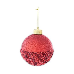 Bolas de Natal - Glitter Vermelho  - 8 cm - 6 unidades - Cromus - Rizzo
