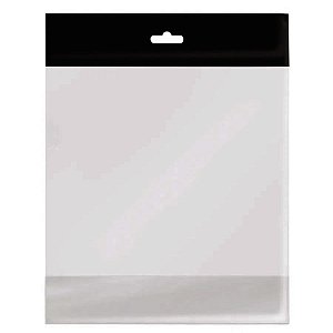 Saco Adesivado com furo Preto - 8x25 cm  - 100 unidades - Cromus - Rizzo