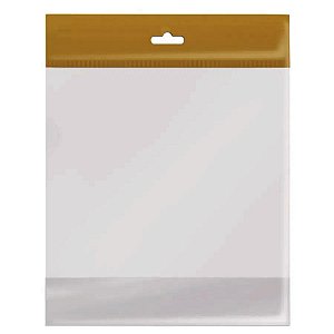 Saco Adesivado com furo Ouro - 6x7 cm  - 100 unidades - Cromus - Rizzo
