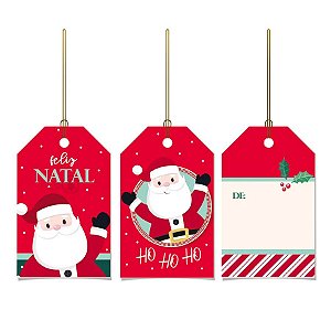 Tag Para Presente "Feliz Natal" - Nicolau - 12 unidades - Cromus - Rizzo