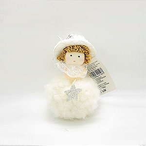 Enfeite Para Pendurar Menina Com Chapéu Branco  - 1 unidade - Cromus - Rizzo
