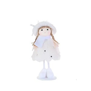 Enfeite Para Pendurar Menina em Pé Branco  - 1 unidade - Cromus - Rizzo