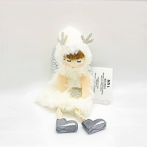 Enfeite Para Pendurar Anjo Com Casaco Branco - 1 unidade - Cromus - Rizzo