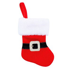 Meia Natalina Decorativa - Cinta Papai Noel - 14,5 cm - Cromus Natal - 1 unidade - Rizzo