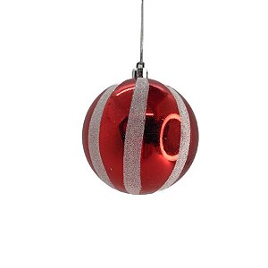Bolas Natalinas - Vermelho / Branco - Cromus Natal - 6 unidades - Rizzo